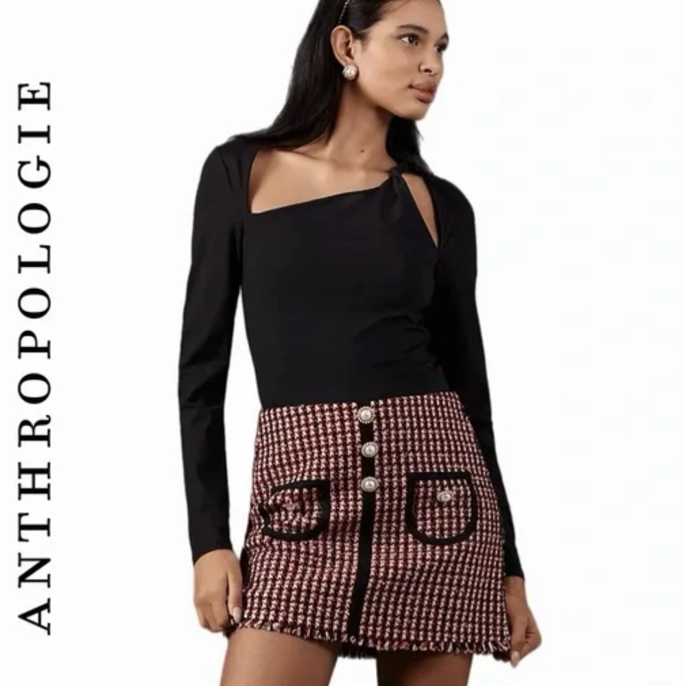 Anthropology New without tags: Black Asymmetrical long sleeve twist top